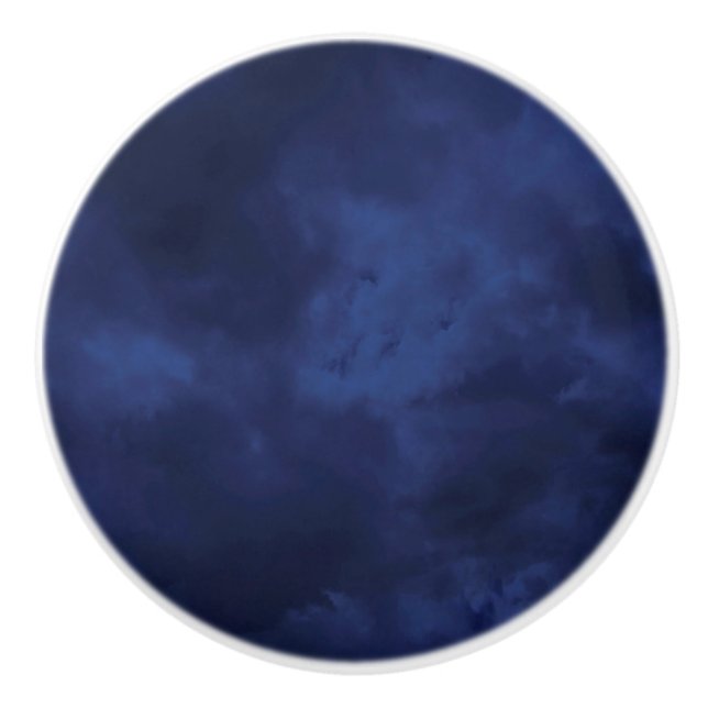 Dark blue clouds ceramic knob (Front)