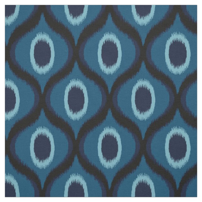 Dark blue colour moroccan ikat design fabric (Swatch)