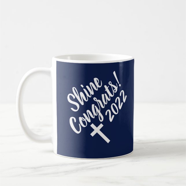 Dark Blue Congratulations Graduation Bible Verse   Coffee Mug (Left)
