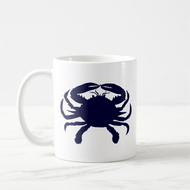 Dark Blue Crab Coffee Mug (Left)