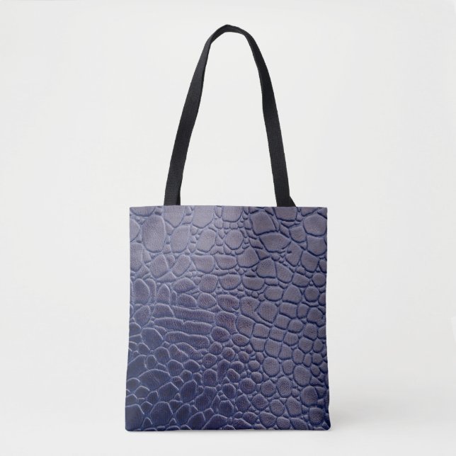 Dark blue Crocodile leather print  Tote Bag (Front)