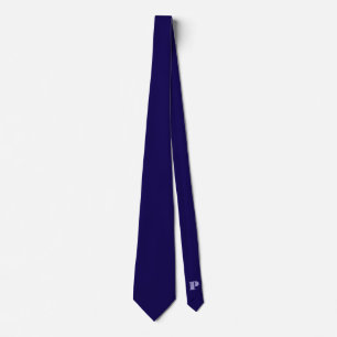 Dark Blue Custom Letter P Gravitas Font Business  Tie