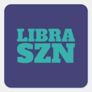 Dark Blue Cyan Libra SZN Cool Square Sticker
