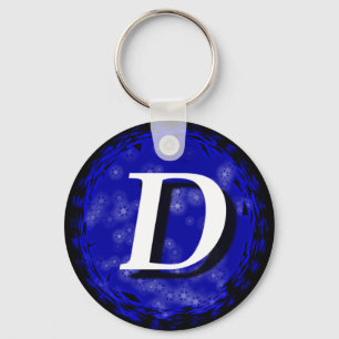 Dark Blue D Key Ring