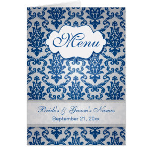 Dark blue Damask Menu