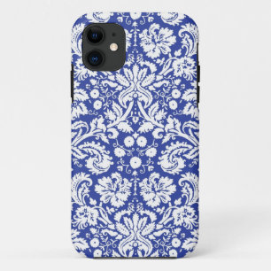 Dark blue damask pattern Case-Mate iPhone case