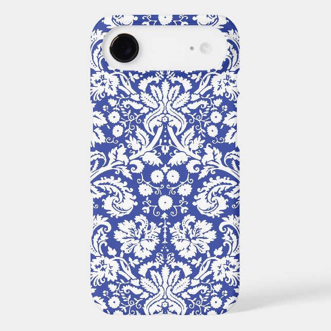 Dark blue damask pattern Case-Mate iPhone case (Back)