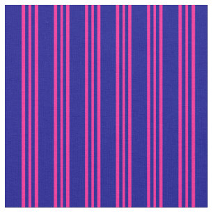 Dark Blue & Deep Pink Stripes Fabric