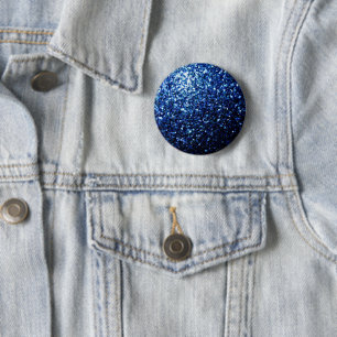Dark Blue deep shiny faux glitter sparkles 6 Cm Round Badge