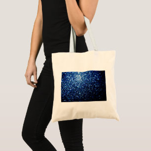 Dark Blue deep shiny faux glitter sparkles Tote Bag