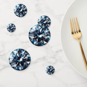 Dark Blue Diamond Pattern Confetti