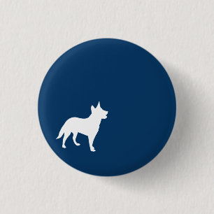 Dark Blue Dog Button