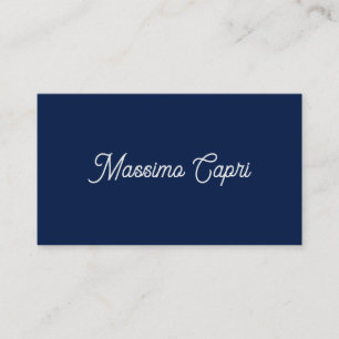 Dark Blue Elegant Casual Own Name Handwriting Enclosure Card