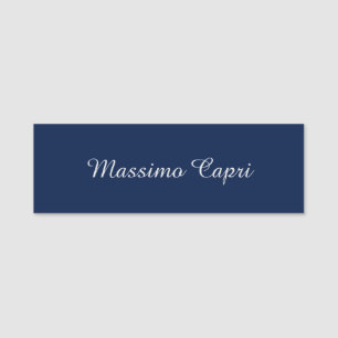 Dark Blue Elegant Casual Own Name Handwriting Tag