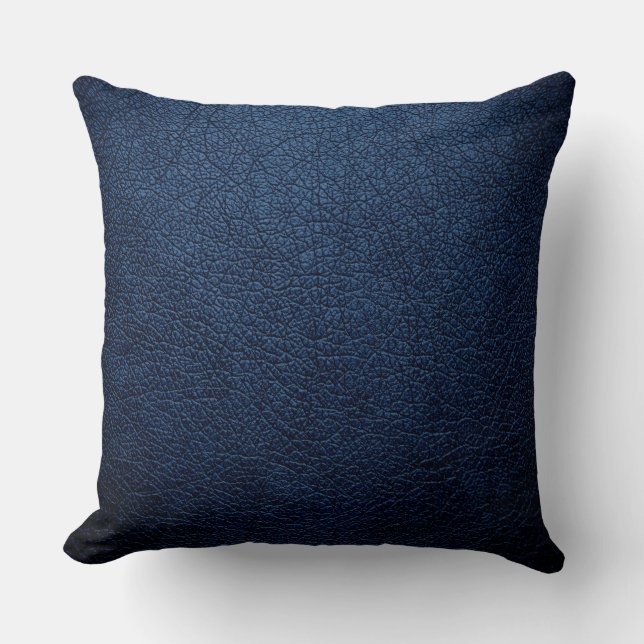 Dark Blue Elegant Leather Look Cushion (Front)