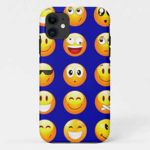 dark blue emojis iPhone 11 case