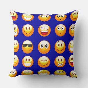 dark blue emojis cushion