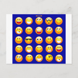dark blue emojis postcard