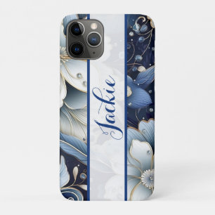 Dark Blue Floral Case-Mate iPhone Case