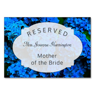 Dark Blue Floral Reserved Seating Table Sign Number
