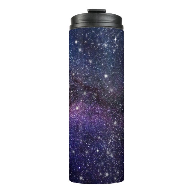 Dark Blue Galaxy Starry Night Thermal Tumbler (Front)