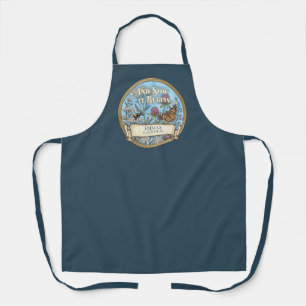 Dark Blue Garden Apron - Custom Pollinator Design