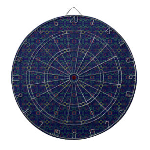 Dark Blue Geometric Dartboard