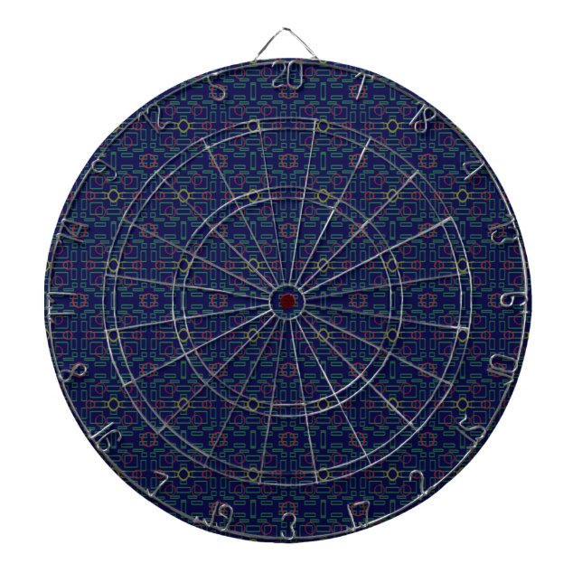 Dark Blue Geometric Dartboard (Front)