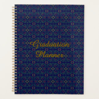 Dark Blue Geometric Graduation Planner