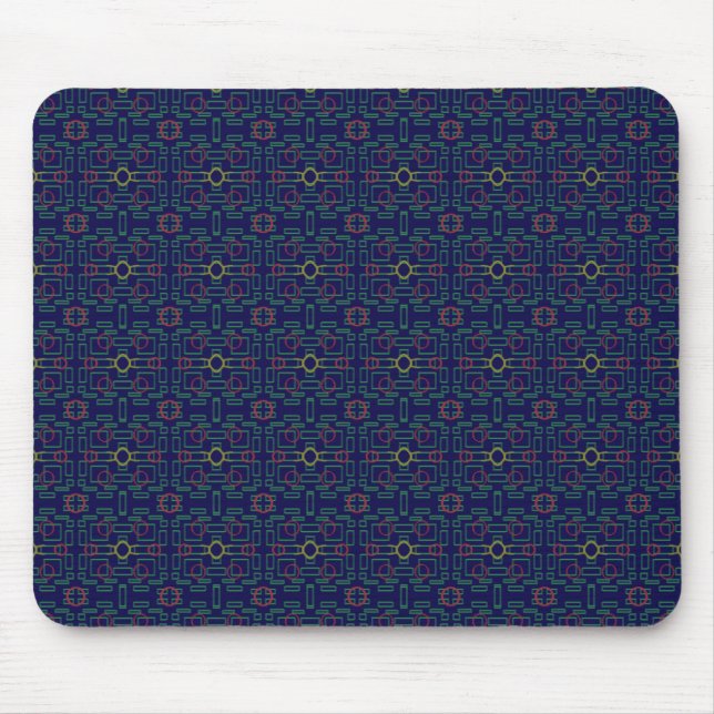 Dark Blue Geometric Mousepad (Front)