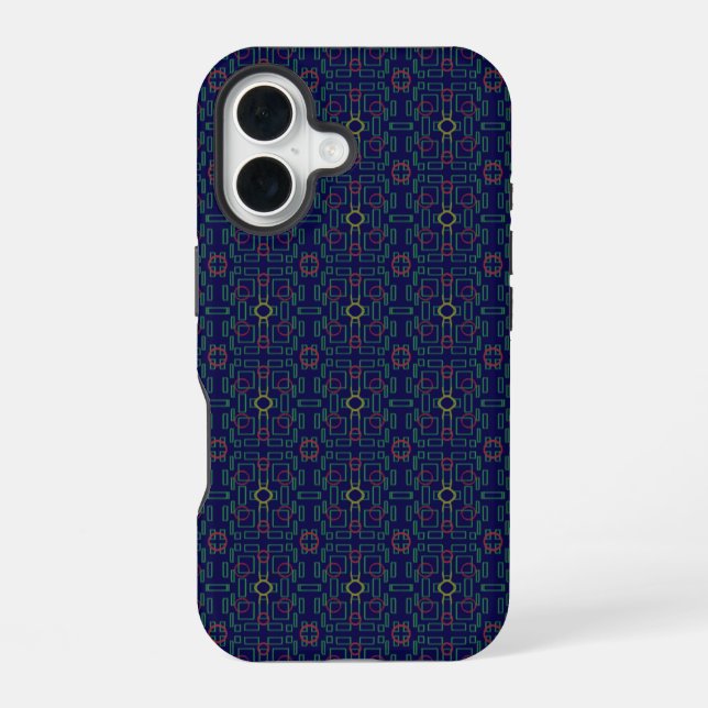 Dark Blue Geometric Phone Case (Back)