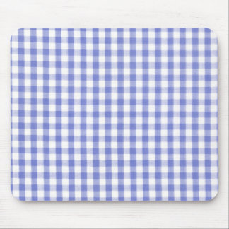 Dark blue gingham pattern mouse pad