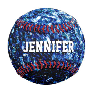 Dark blue glitter sparkles Your name Team Baseball
