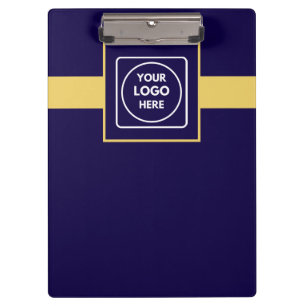 Dark Blue Gold Logo Pro Business clipboard