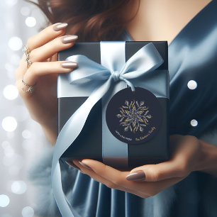 Dark Blue & Gold Midnight Sparkle Stars New Year Favour Tags