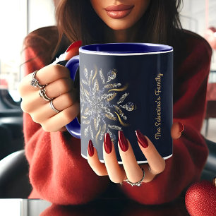 Dark Blue & Gold Midnight Sparkle Stars New Year  Mug