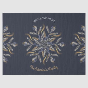 Dark Blue & Gold Midnight Sparkle Stars New Year Tissue Paper
