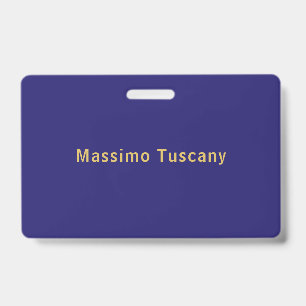 Dark Blue & Gold Professional Trendy Minimalist ID Badge