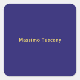 Dark Blue & Gold Professional Trendy Minimalist Square Sticker