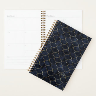 Dark Blue & Gold Scales Mermaid Yearly Planner