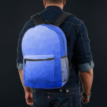 Dark blue Gradient Geometric Mesh Pattern Printed Backpack<br><div class="desc">Dark blue Gradient Geometric Mesh Pattern Printed Backpack. Cool fashion accessory bag for everyone. Blue Triangle geometric mesh with light to dark ombre gradient design.</div>