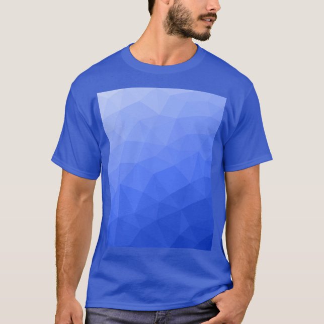 Dark blue gradient geometric mesh pattern T-Shirt (Front)