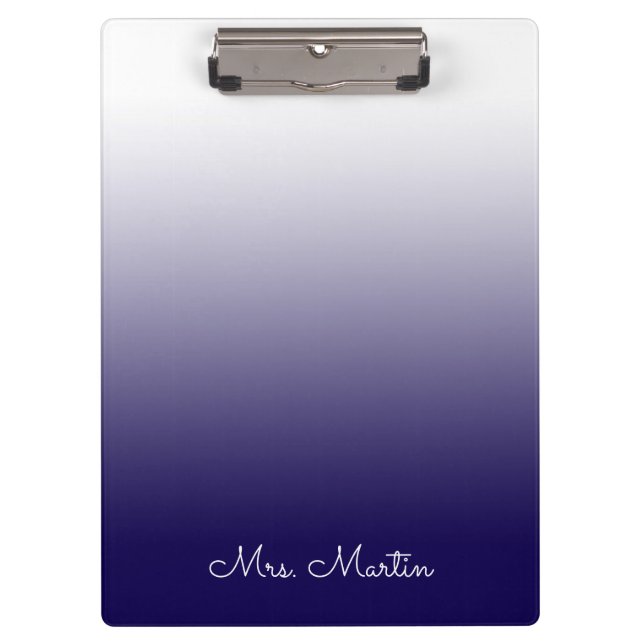 Dark Blue Gradient Personalised Teacher Clipboard (Front)