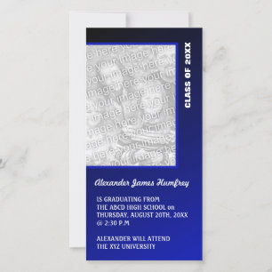 Dark Blue Graduation Announcement