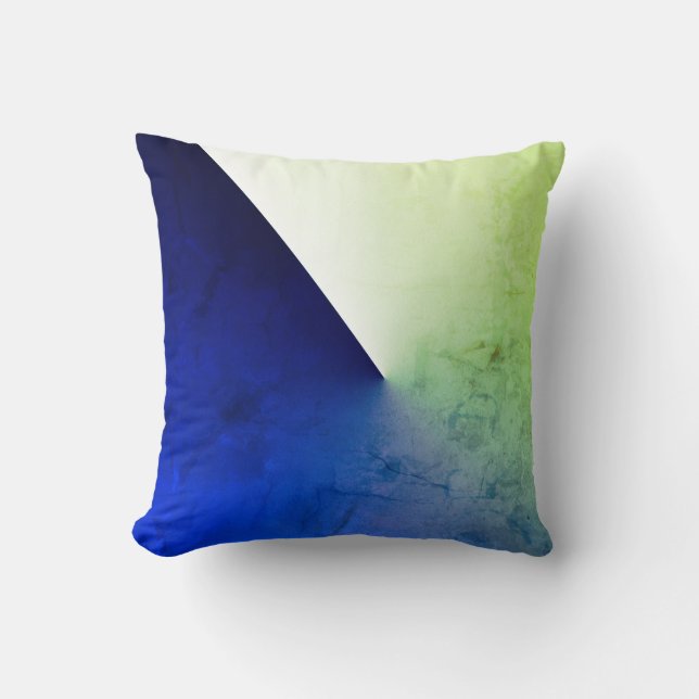 Dark Blue Green Abstract Art Throw Pillow Cushion (Front)