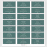 Dark blue Green Wedding Guest Address Labels<br><div class="desc">These dark blue-green wedding guest address labels are perfect for your classic modern minimalist neutral dark blue-green wedding. The design features basic minimal contemporary font and delicate chic formal script calligraphy. It is sure to complete your pastel fairytale fall, summer, spring, or fall wedding. Keep it as is, or choose...</div>