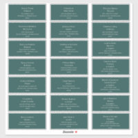 Dark blue Green Wedding Guest Address Labels