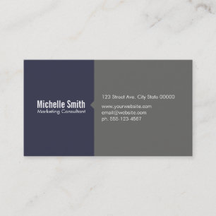 Dark Blue & Grey Business Card