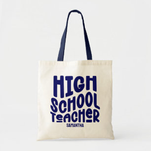 Dark Blue High School Teacher Tote Bag