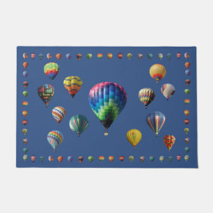 Dark Blue Hot Air Balloon Arrangement Doormat